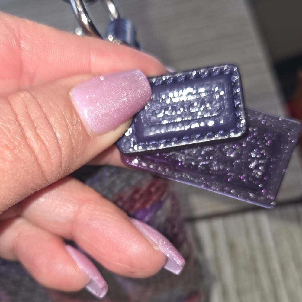 COACH POPPY, PURPLE PLAID SEQUIN- EUC - Picture 4 of 9